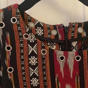 Reformation Black and Red Patterned Mini Dress